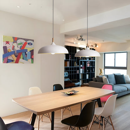 Hanglamp Hout IJzer Scandinavisch Japandi Rond E27 Ø35 Ø60 Eetkamer Keuken