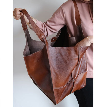 Dames Schoudertas Groot Faux Leer Vintage Look