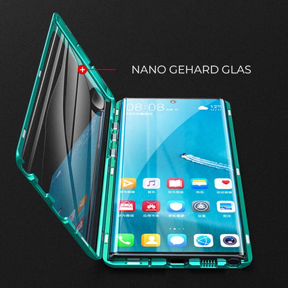 Magnetische Telefoonhoes Gehard Glas Dubbelzijdig voor Samsung | Volledige Bescherming Metalen Frame