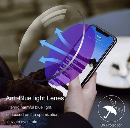 Multifocale Leesbril met Blaulichtfilter – Progressieve Gleitsichtbril – Randloos Ultralight Design voor Computer en Lezen