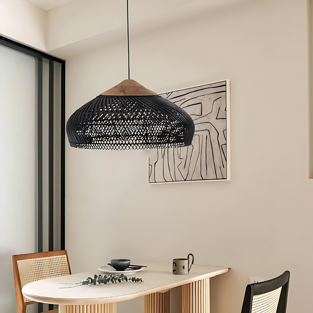 Hanglamp Rattan Bamboe Handgevlochten Bohemian Retro E27 Ø40 Ø60 Eetkamer