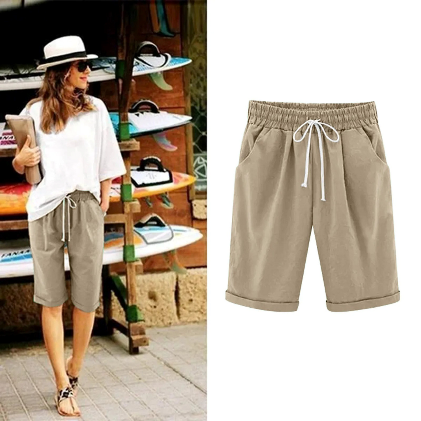 Dames Zomer Shorts Katoen Luchtige Comfortabele Broek