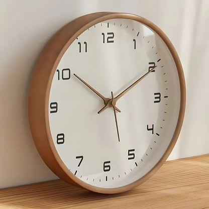 Houten Wandklok Stil Uurwerk Scandinavisch Design Ø25 cm Ø30 cm Natuurlijke Houtlook Geruisloos Kwartsuurwerk Woonkamer Slaapkamer