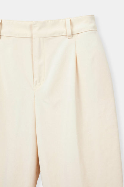 Damesbroek Zwart Wijd Model met Plooien Elegante Stijl