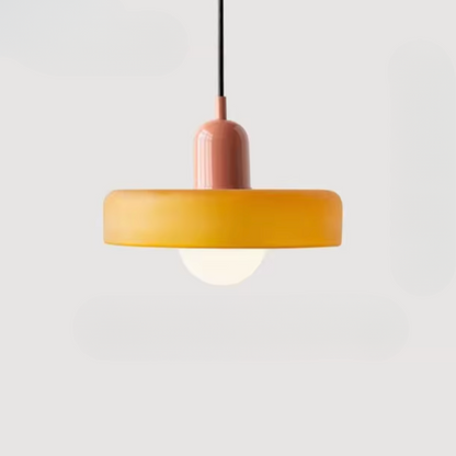 Glazen Hanglamp met Dubbele Kleurkap – Moderne Bauhaus-Stijl Verlichting voor Woon- en Eetkamer