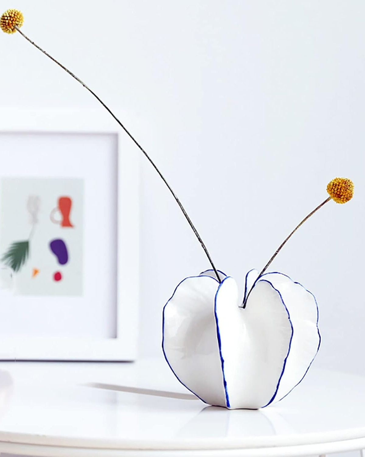 Keramische Sierpot met Moderne Silhouet voor Droogbloemen en Kunstplanten