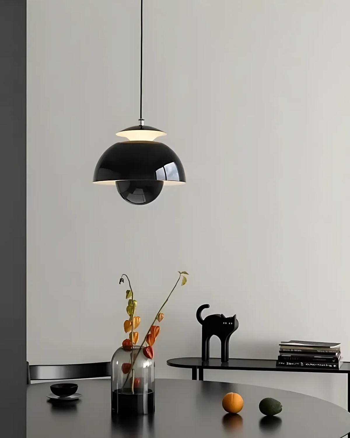 Minimalistische Hanglamp Wit Rond Design Scandinavisch Interieur Eetkamer Slaapkamer Woonkamer Sfeerverlichting