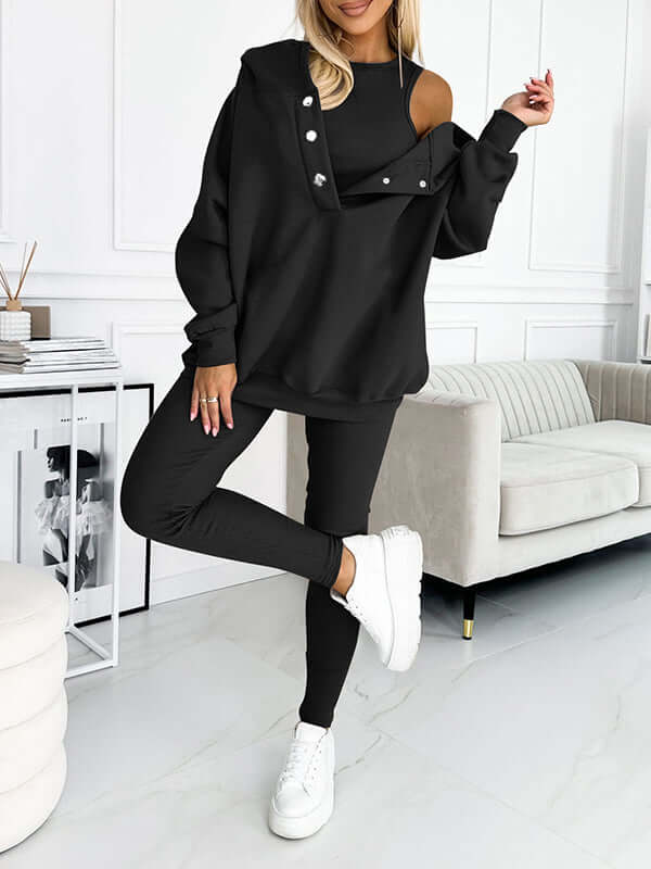 Dames Hoodie Set Fleece - Zachte Joggingbroek en Trui met Capuchon