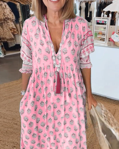 Emilia Jurk Casual met Bloemenprint