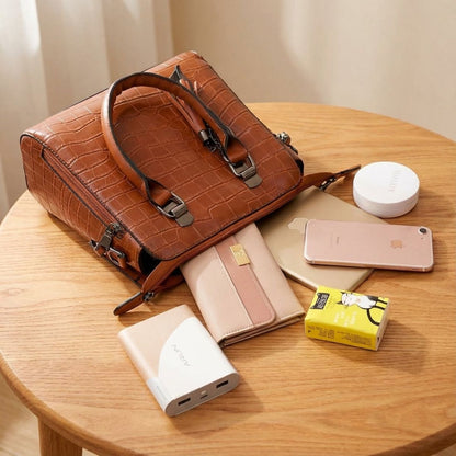 Vierdelige Leren Tassenset Dames Handtas Schoudertas Portemonnee Compacte Tas Kunstleer Elegant Praktisch
