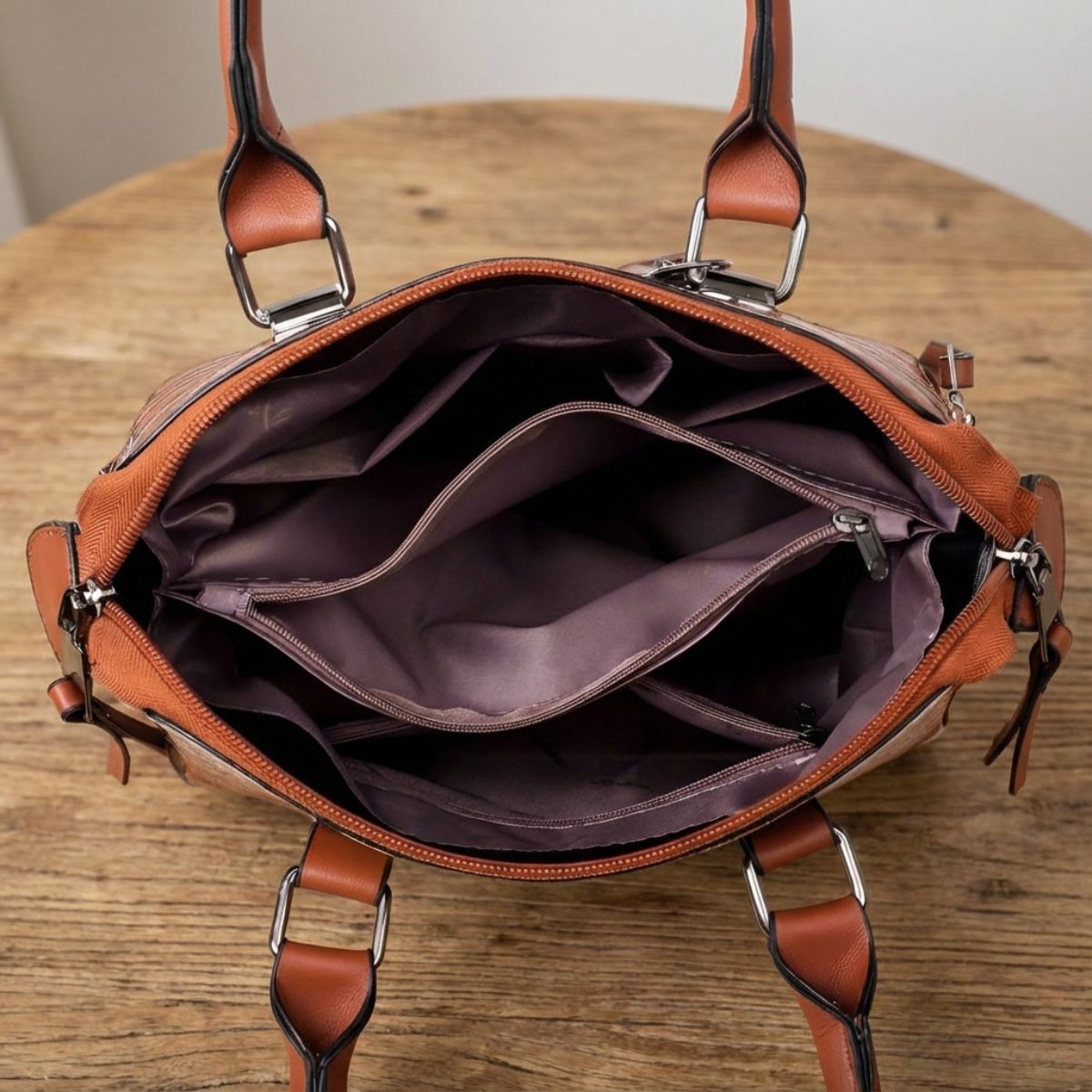 Vierdelige Leren Tassenset Dames Handtas Schoudertas Portemonnee Compacte Tas Kunstleer Elegant Praktisch