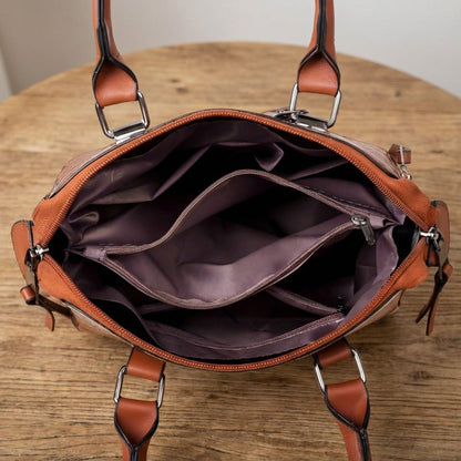 Vierdelige Leren Tassenset Dames Handtas Schoudertas Portemonnee Compacte Tas Kunstleer Elegant Praktisch