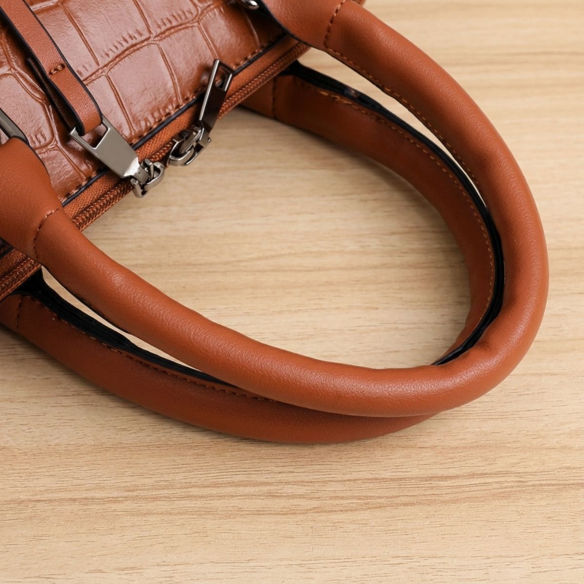 Vierdelige Leren Tassenset Dames Handtas Schoudertas Portemonnee Compacte Tas Kunstleer Elegant Praktisch