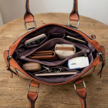 Vierdelige Leren Tassenset Dames Handtas Schoudertas Portemonnee Compacte Tas Kunstleer Elegant Praktisch