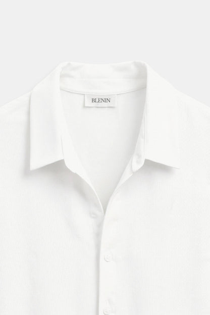 Linnen Overhemd Kort Mouw Zomer Klassiek Design