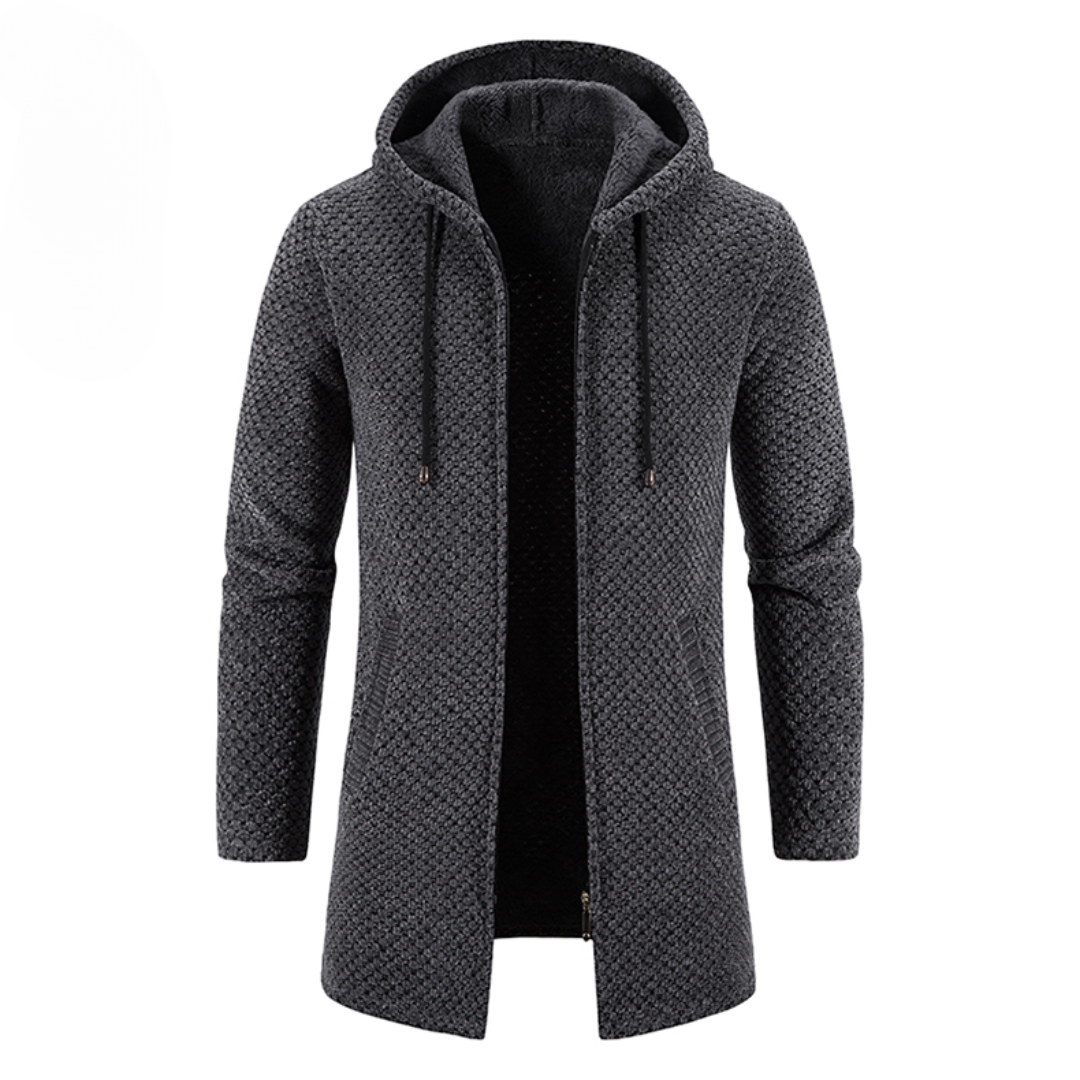 Gebreide Hoodie Heren Warme en Comfortabele Jas