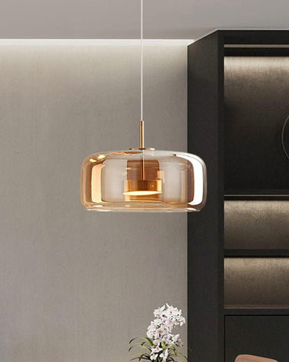 Hanglamp Rookglas met LED Verlichting Goud Zwart Amber Dimbaar Eetkamer | Scandinavische Glazen Plafondlamp Metalen Finish Keukeneiland Moderne Verlichting Woonkamer Design