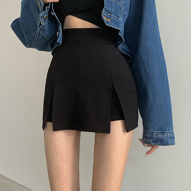 Korte Minirok voor Vrouw Hoge Taille Zwart Rokje