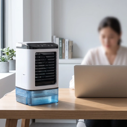 Draagbare Aircooler 3 Snelheden Compacte Tafelkoeling Ultrasoon Koelsysteem Bureau Slaapkamer Kantoor