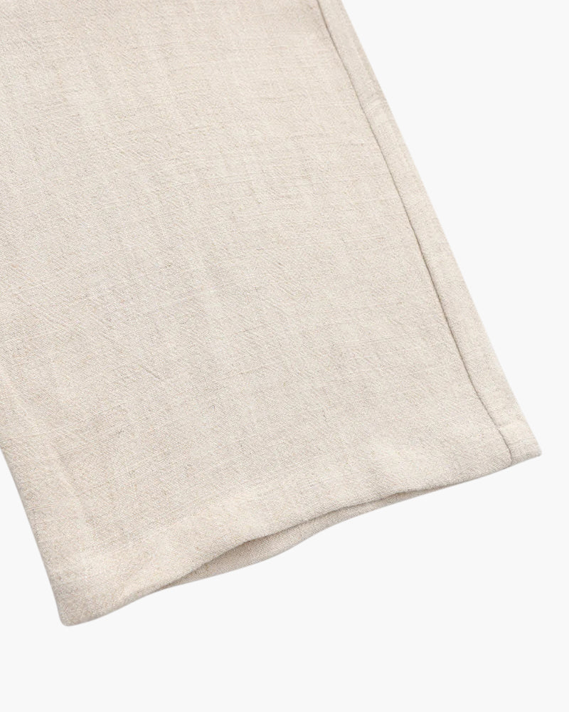 Linnen Broek Heren ZomerSlim Fit Lichtbruin Met Koord