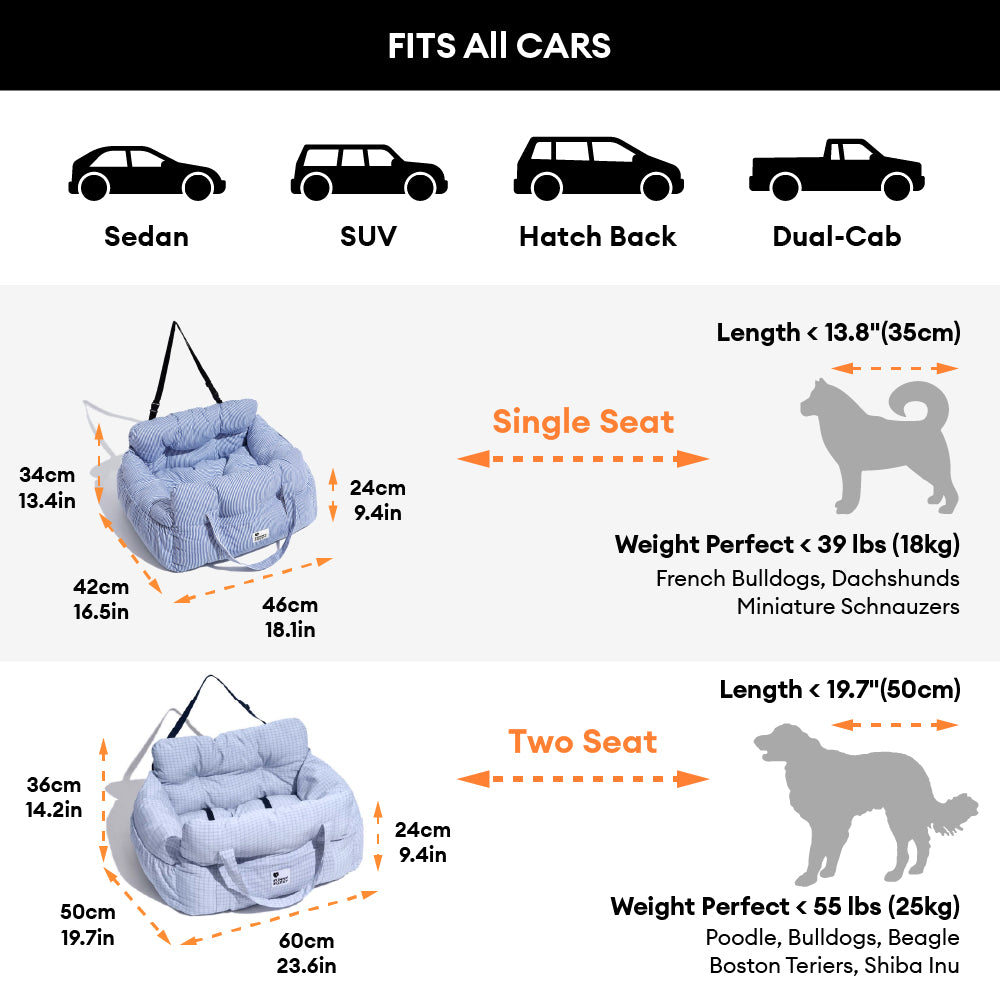 Hondenautostoel Draagbaar Reisbed Comfortabel Bolster Veilige Zetel voor Kleine Honden Katten Huisdieren
