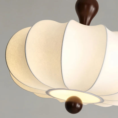 Hanglamp Stof Walnoothout Wit Eettafel Woonkamer Japandi Hanglamp Stoffen Lampionlamp Hal