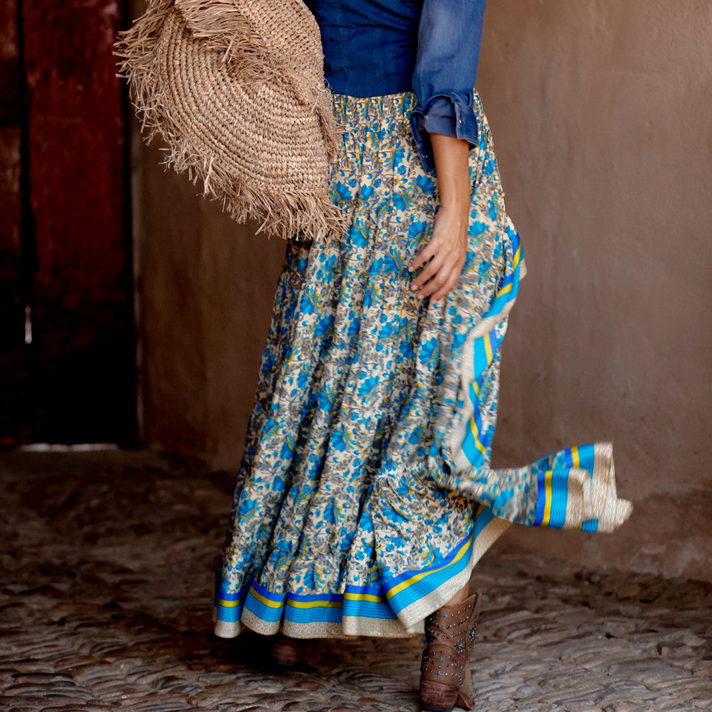 Vrouwenrok Lange Rok Floral Print Bohemian Stijl