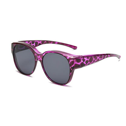 Overzetzonnebril Gepolariseerd UV400 Cat-Eye Dames Heren Universeel Over Bril Dragen Kunststof Heldere Lens