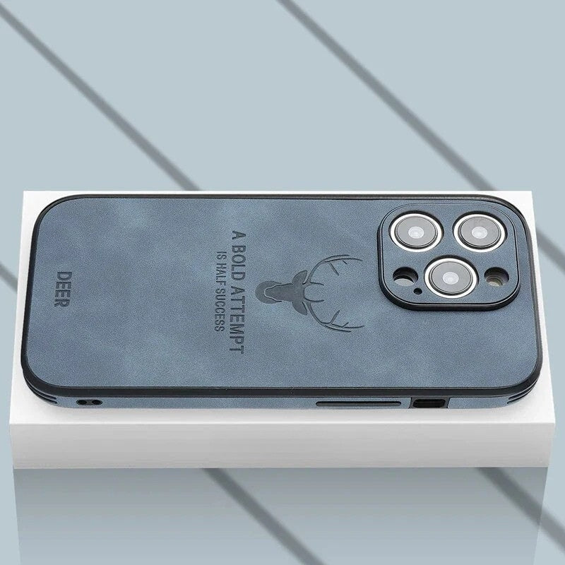Luxe Wildleren iPhone Hoes Zwart Bruin Donkergroen Lichtblauw Beschermhoes met Shockabsorptie Camerabescherming
