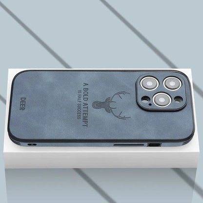 Luxe Wildleren iPhone Hoes Zwart Bruin Donkergroen Lichtblauw Beschermhoes met Shockabsorptie Camerabescherming