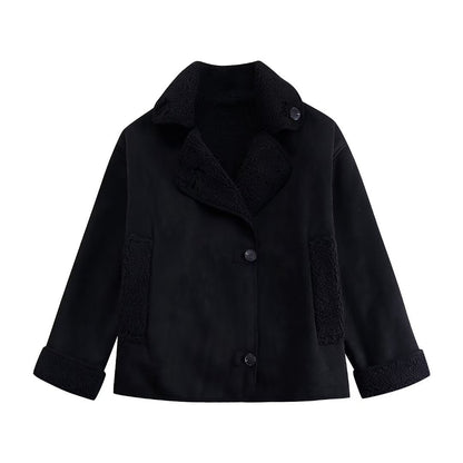 Dames Pilotenjas Teddy Voering Oversized met Knopen