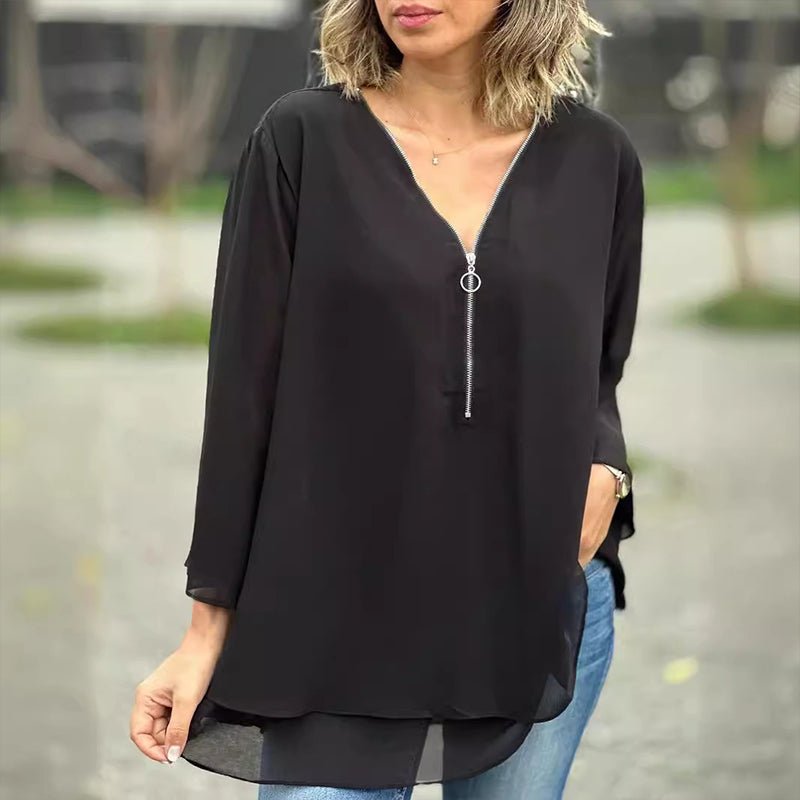 Vrouwelijke Chiffon Bloes Lichte Zomerkleding - StudioMarella