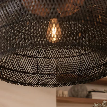 Rotan Hanglamp Boho Natuur Ø40 Ø50 Ø60 Zwart Of Naturel LED