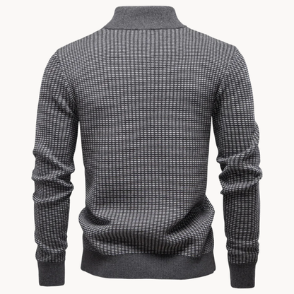 Herensweater Kwart Rits Textuur Trui