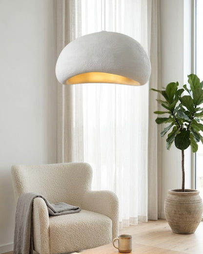 Wabi Sabi Polymeeren Hanglamp – Organische Textuur Scandinavische Lichtdesign voor Woonkamer Eetkamer