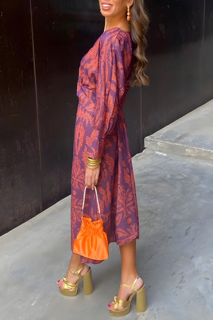 Maxi Jurk met V-Hals en Knoopdetails voor Dames