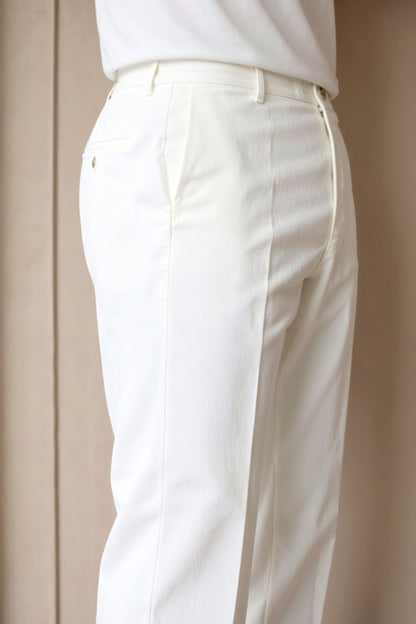 Witte Chino Broek Heren Slim Fit Moderne Stijl