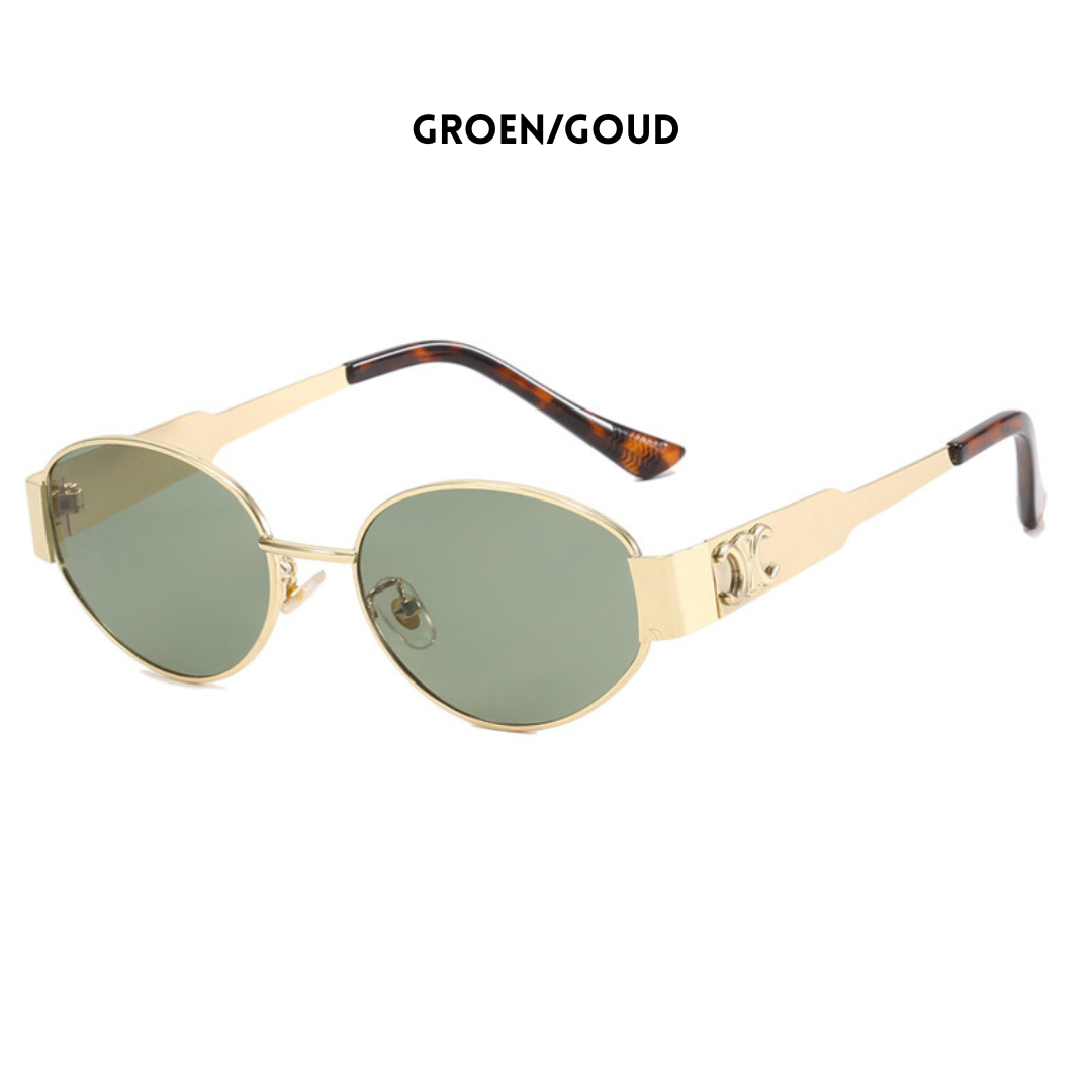 Gouden Zonnebril voor Dames Vintage Trendy Design