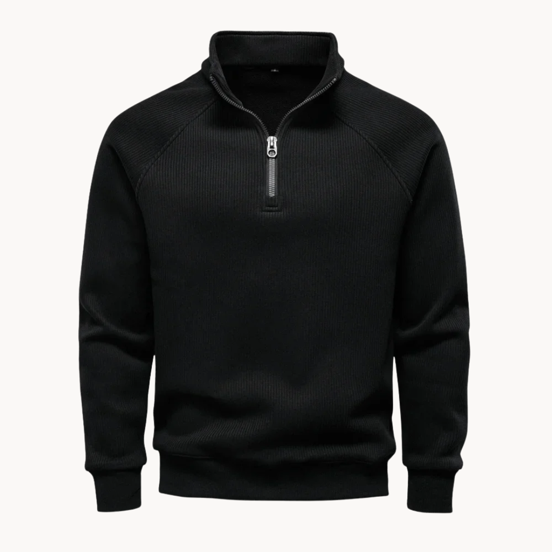 Heren Trui Katoenmix Quarter-Zip Casual Fit