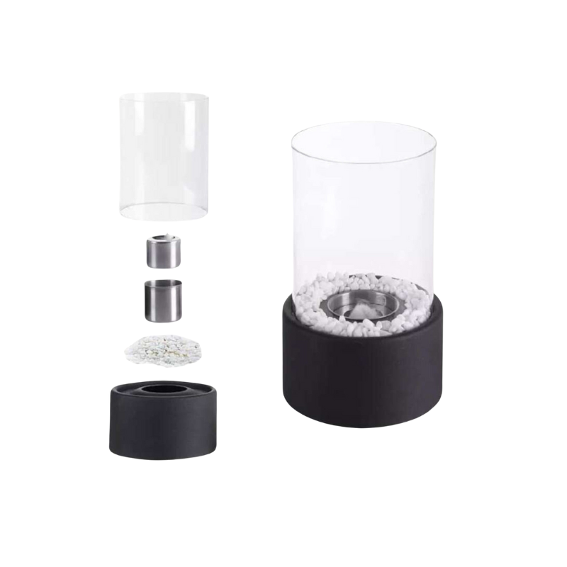 Olielamp met Veilige Vlam Zwart 27×16 cm – Klassiek Design Sfeervolle Avonden Tuinverlichting Terras