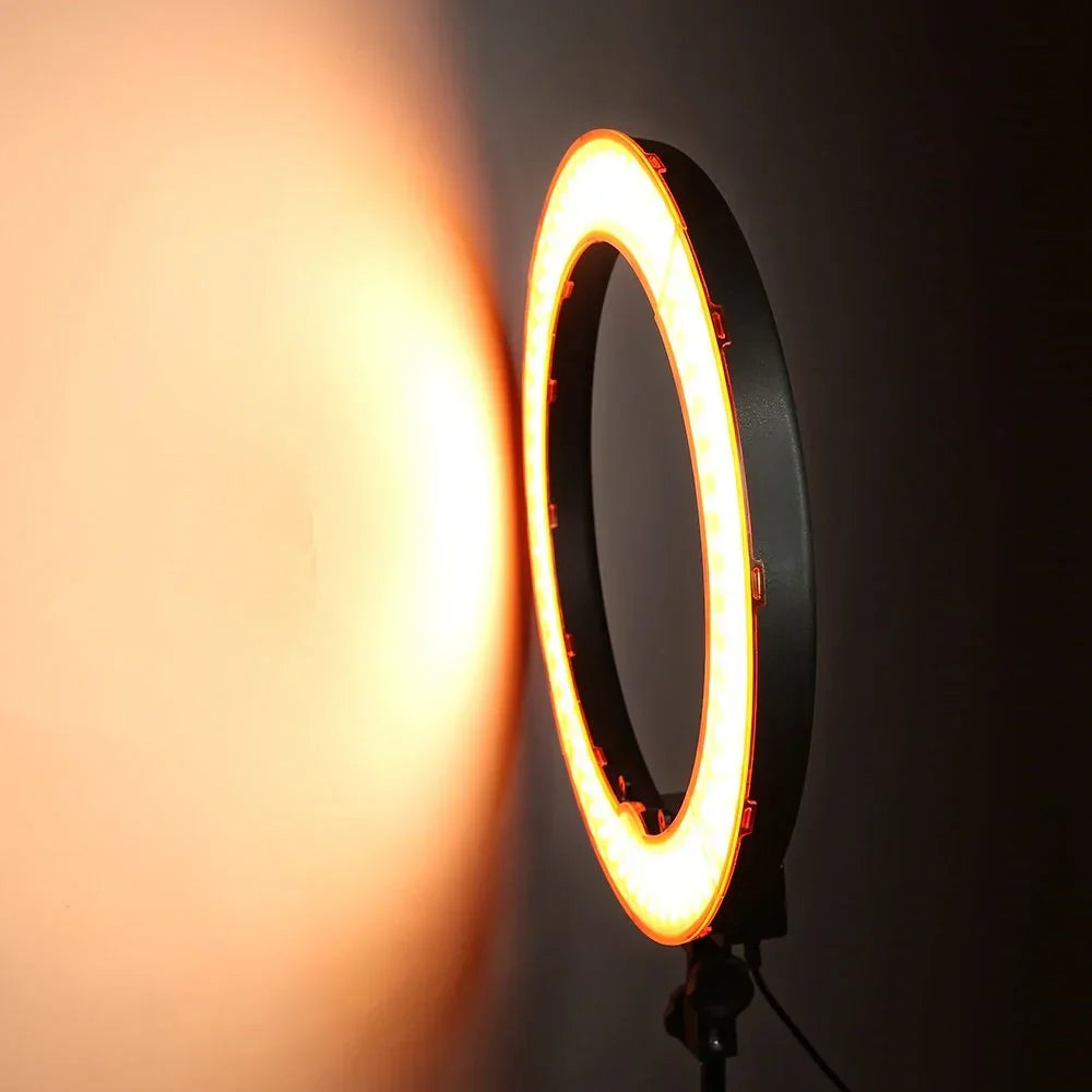 LED Ringlicht met Klem Modern Dimbaar Bureaulamp met 360° Draaibaar – Perfect voor Video-Calls Make-up Fotografie