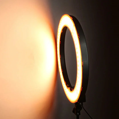 LED Ringlicht met Klem Modern Dimbaar Bureaulamp met 360° Draaibaar – Perfect voor Video-Calls Make-up Fotografie