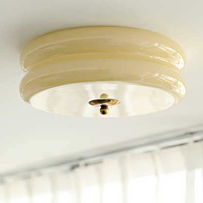 LED plafondlamp glas metaal crème 13 cm slaapkamer woonkamer art deco plafondverlichting rond warm licht neutraal licht wit licht