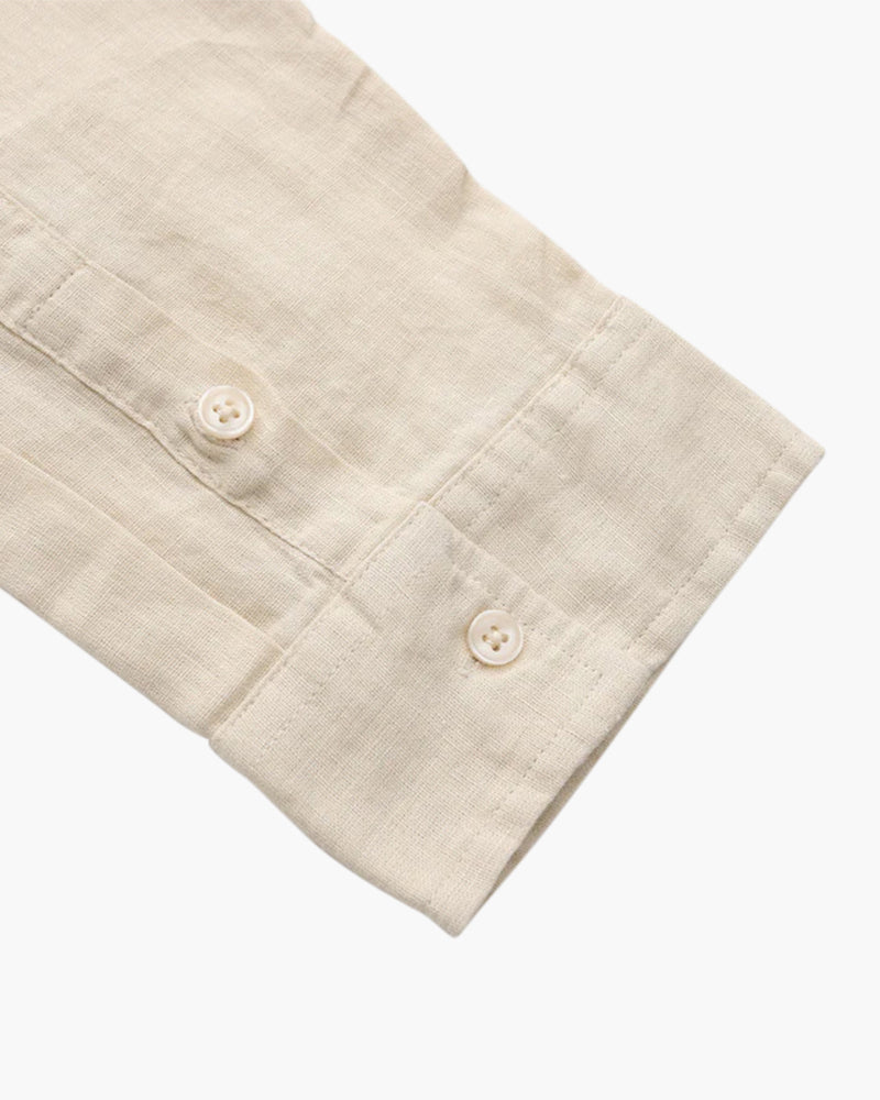 Linnen Overhemd Heren Lange Mouwen Lichte Zomerstof Comfortabel
