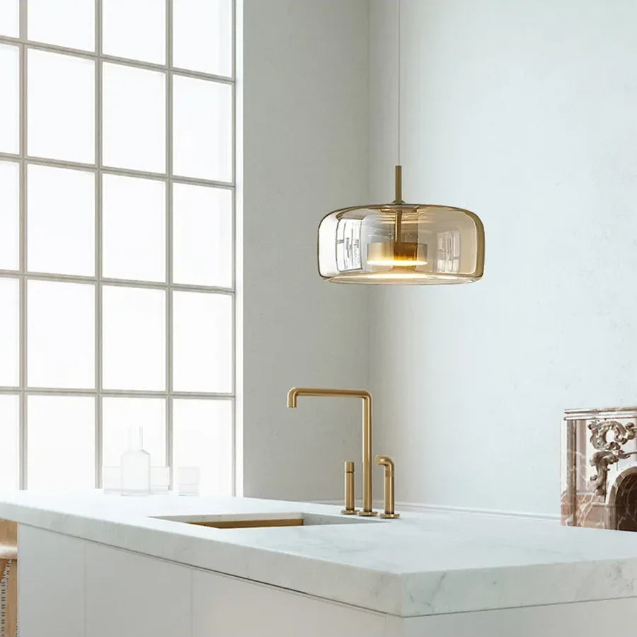 Nordische Hanglamp Glas LED Cognac Rookgrijs Scandinavisch