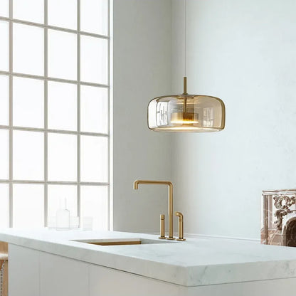 Nordische Hanglamp Glas LED Cognac Rookgrijs Scandinavisch
