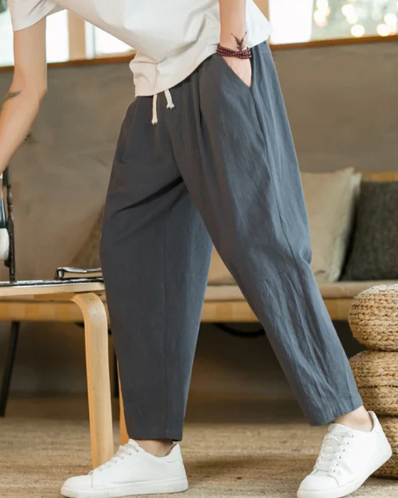 Zomerbroek Plissé Locker Model met Koord → Zomerbroek Plissé Locker Met Elastiek Koord