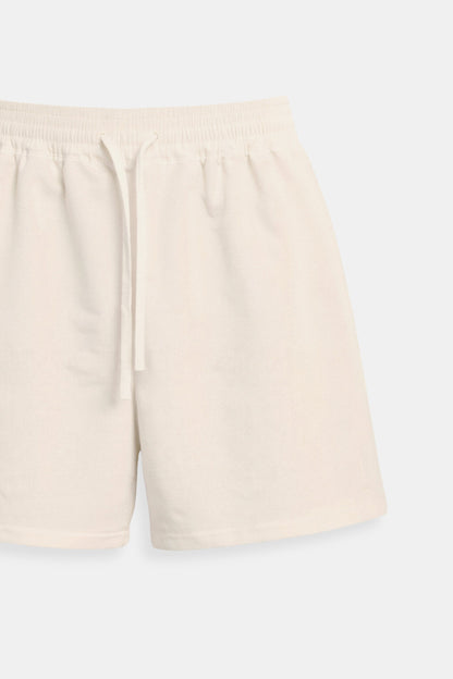 Heren Zomer Shorts Beige Comfortabele Broek Met Koord