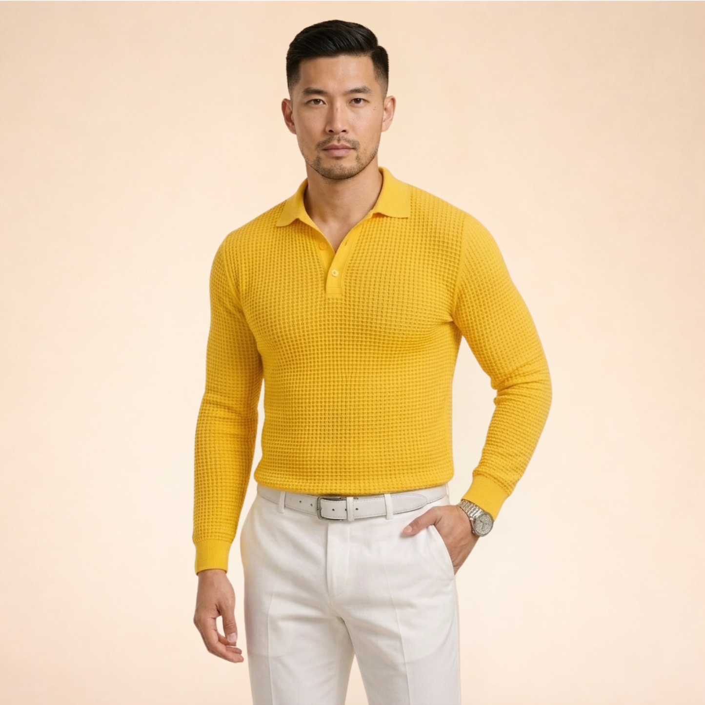 Comfortabele Polo Sweater Moderne Stijl Mannen