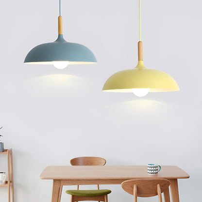 Hanglamp Hout IJzer Scandinavisch Japandi Rond E27 Ø35 Ø60 Eetkamer Keuken
